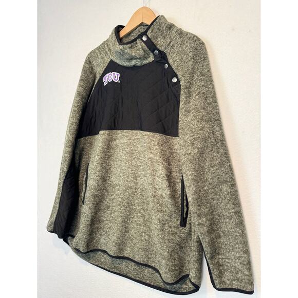 TCU Horned Frogs Fleece Pullover Jacket Women's Size XL Gray Gameday - Picture 3 of 8